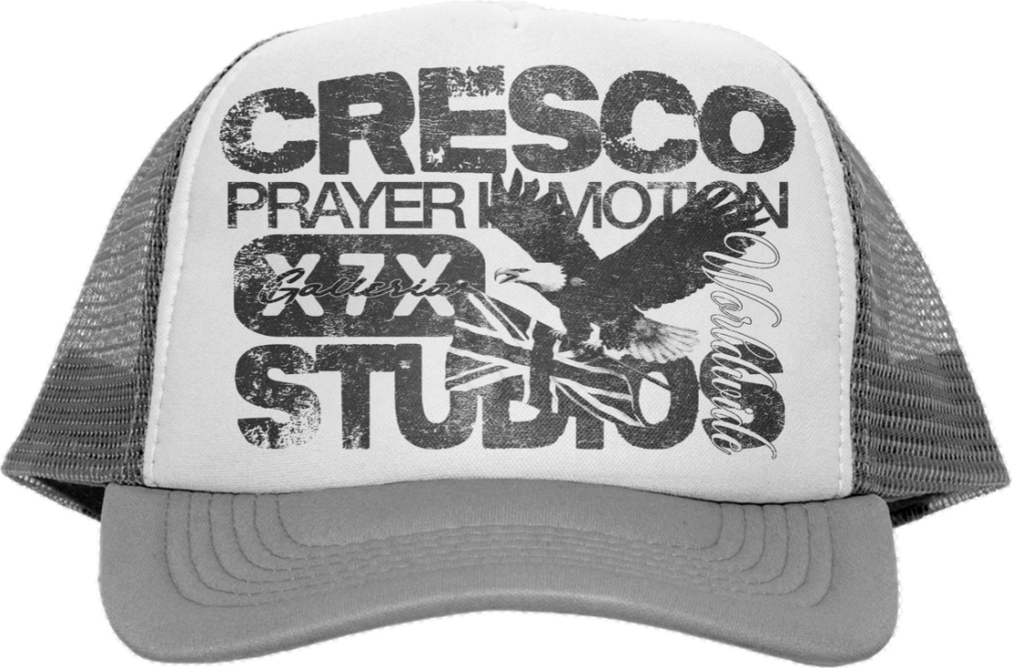 PRAYER IN MOTION TRUCKER HAT - GREY